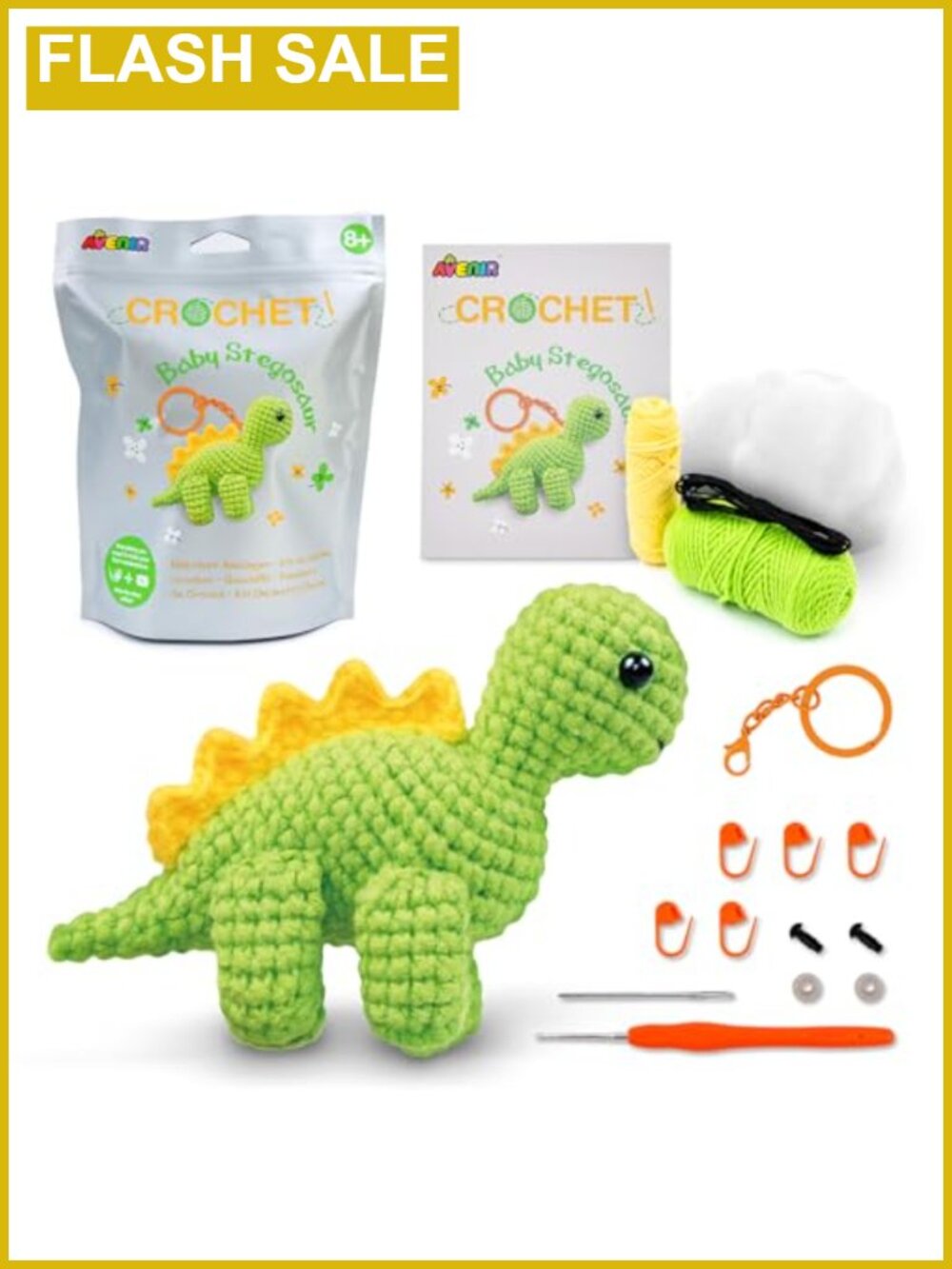 Beginner Crochet Kit Dinosaur Keychain Craft Set for Teens Adults DIY
